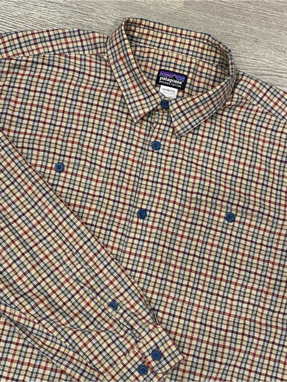 Patagonia Men L Long Sleeve Organic Pima Cotton Plaid Button Up Shirt 53837